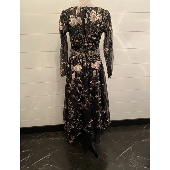 Mac Duggal 20476 Floral Embroidered Long Sleeve Dress Size 4 - Picture 10 of 15